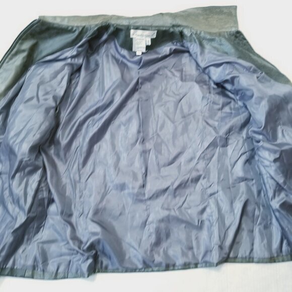 MATTINA T Vegan Leather Jacket Womens 18 Burnished Bronze sequins Full‎ zip Edgy - Picture 8 of 10